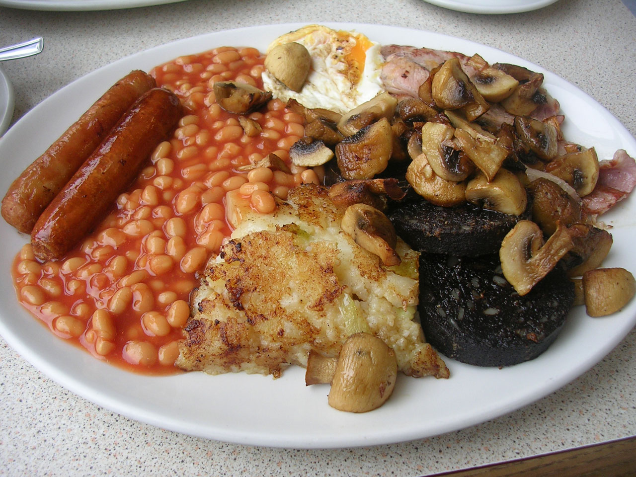 English breakfast, blackpudding; Forrás Food Cook