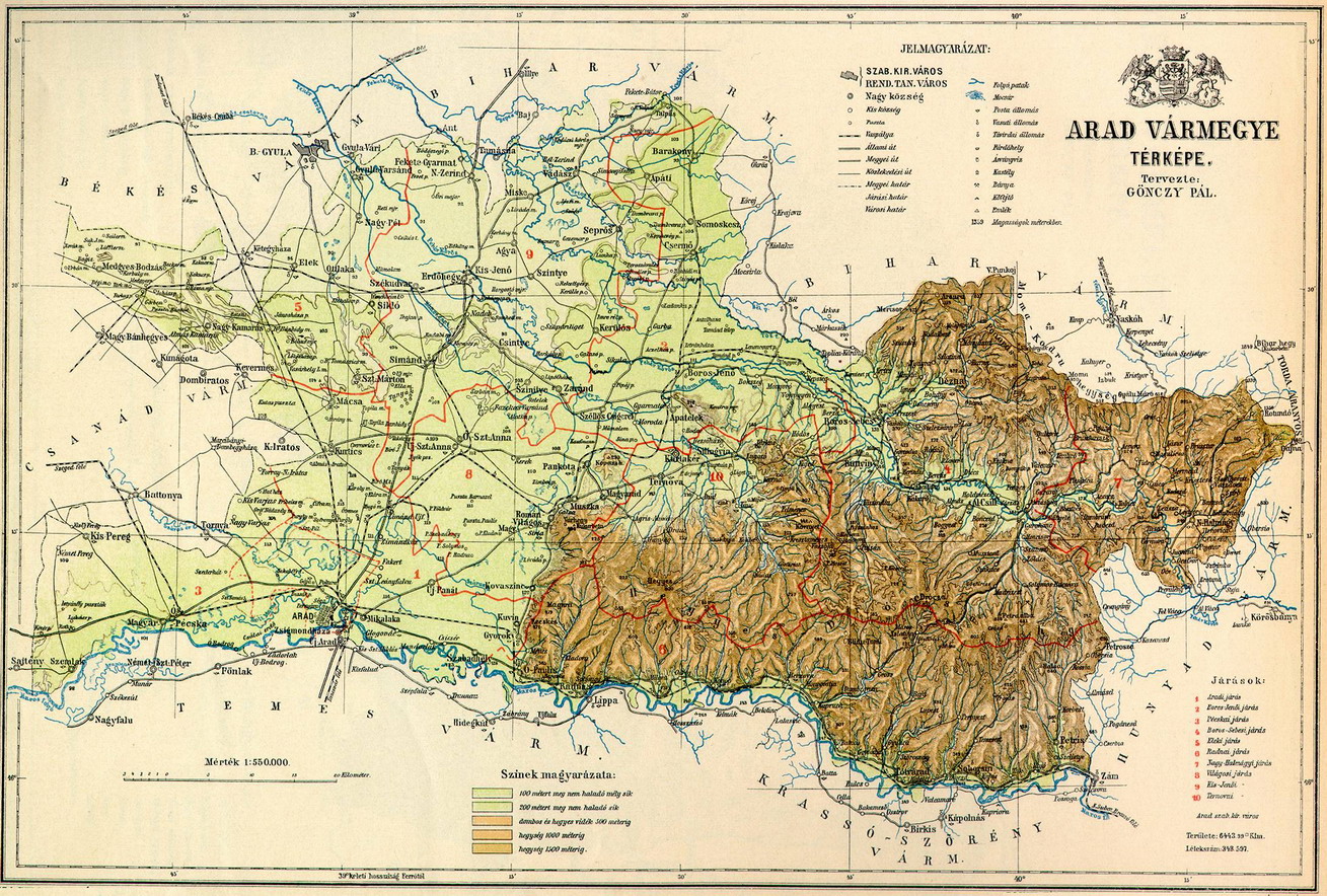 Arad vármegye térképe