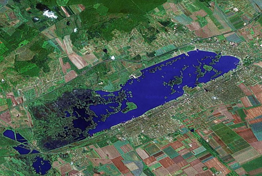 A Velencei-to műholdas felvétele, Google Earth
