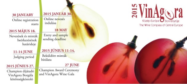 A VinAgora 2015 borverseny menetrendje a nevezéstől a borgáláig.