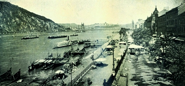 Pesti Duna-part a Millennium idején (Bruck Lajos fotója, 1905 körül)