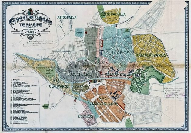 Gyula térképe, 1913