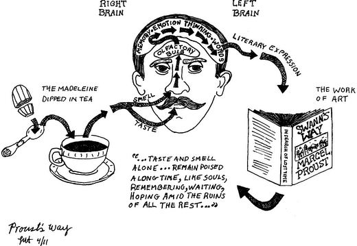 A francia íróról, Marcel Proustról elnevezett „Proust-jelenség” az emlékeket, érzelmeket előhívó ízekre, illatokra utal. A Proust-jelenség kísérleti megközelítése közel egy évszázadot (2012) váratott magára. (Kép: zesterdaily.com)