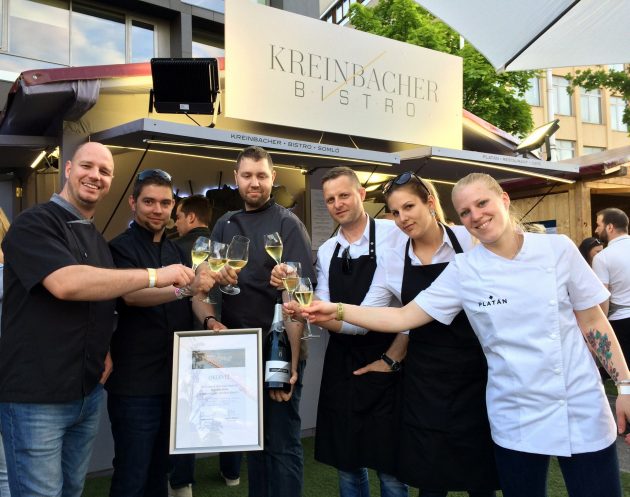 A Kreinbacher Bistro csapata a Gourmet legjobb étele oklevéllel (2018)